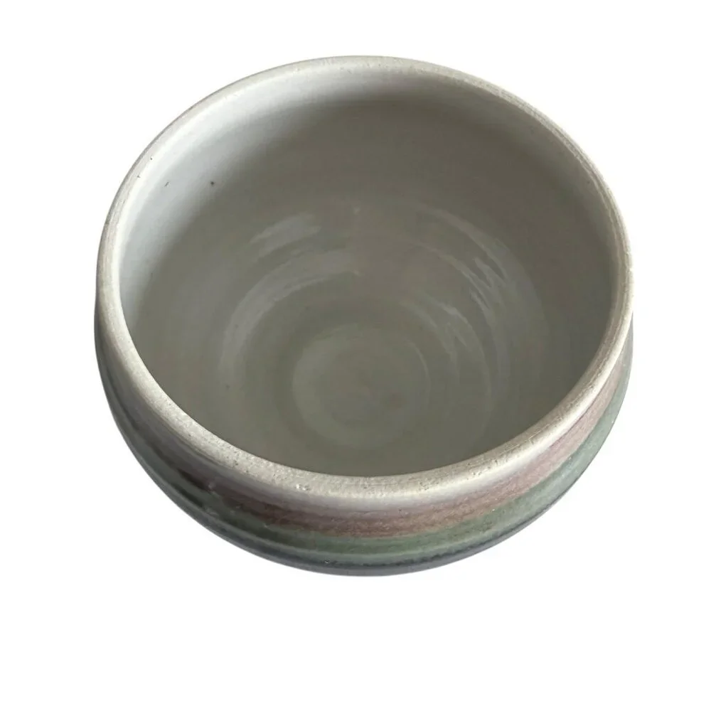 Handmade Studio Art Pottery Bowl Pot Signed 3.5 Inches Tall
